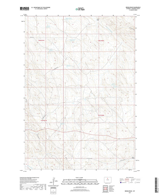 Broom Draw Wyoming US Topo Map Image