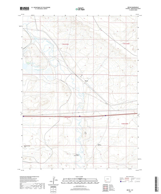 Bryan Wyoming US Topo Map Image