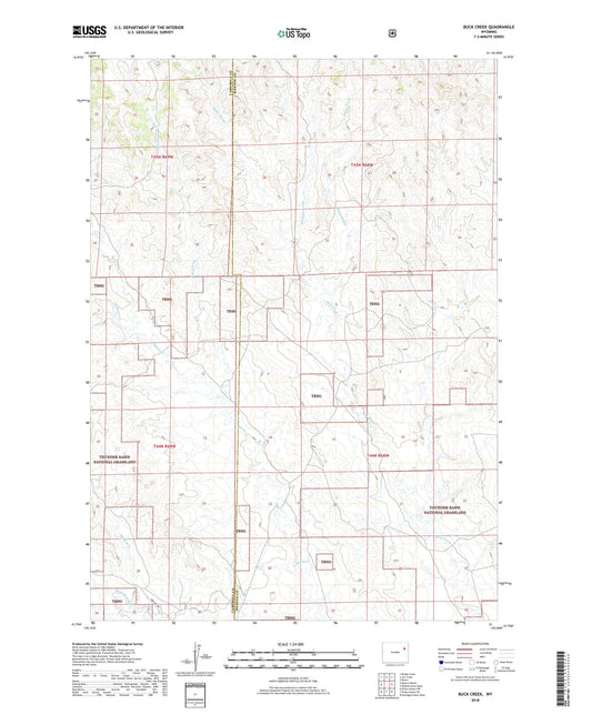 Buck Creek Wyoming US Topo Map Image