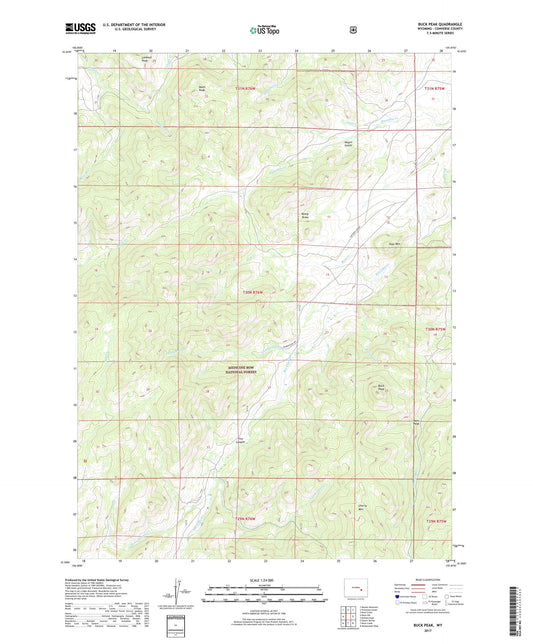 Buck Peak Wyoming US Topo Map Image