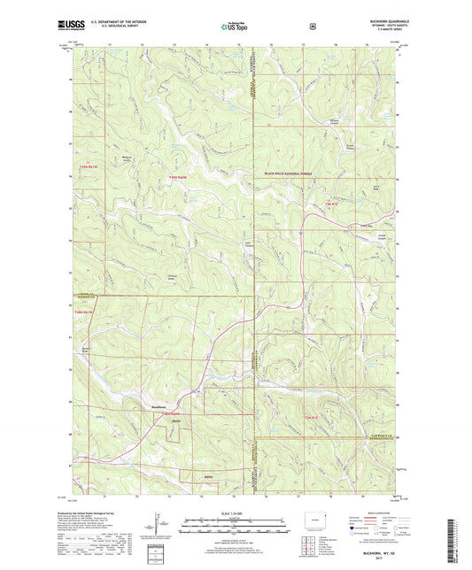 Buckhorn Wyoming US Topo Map Image