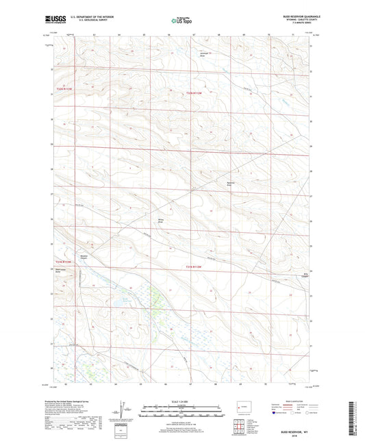 Budd Reservoir Wyoming US Topo Map Image