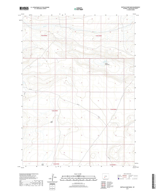 Buffalo Hump Basin Wyoming US Topo Map Image