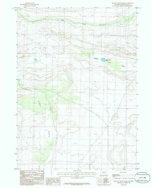 Classic USGS Buffalo Hump Basin Wyoming 7.5'x7.5' Topo Map Image