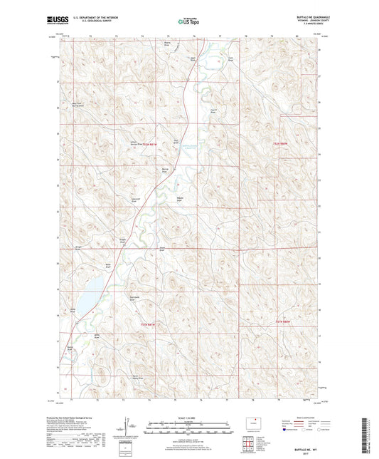 Buffalo NE Wyoming US Topo Map Image