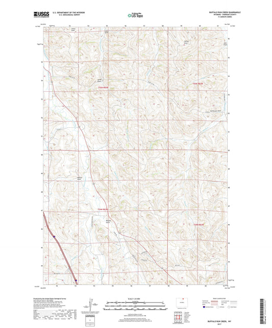 Buffalo Run Creek Wyoming US Topo Map Image