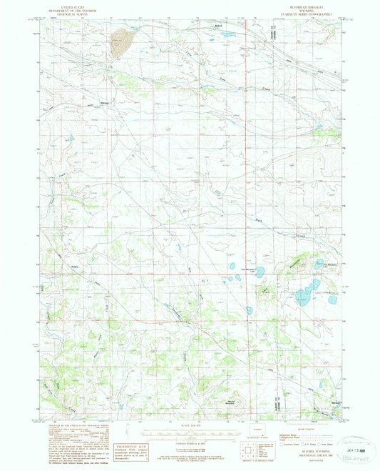 Classic USGS Buford Wyoming 7.5'x7.5' Topo Map Image