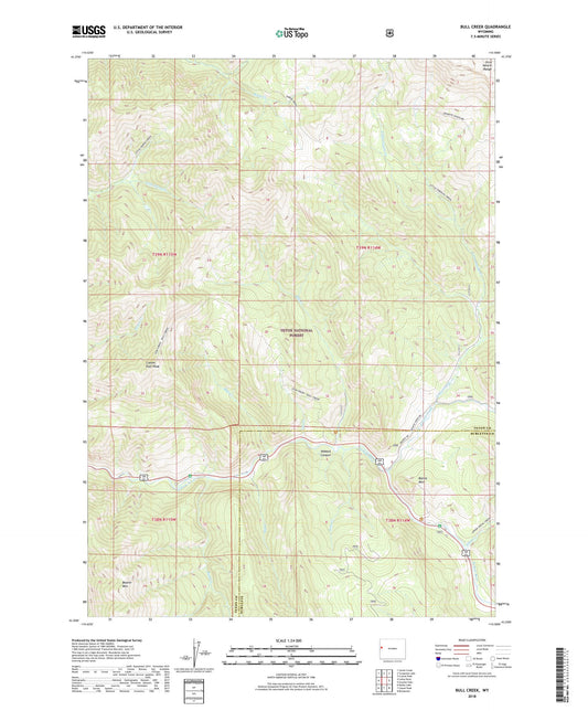 Bull Creek Wyoming US Topo Map Image