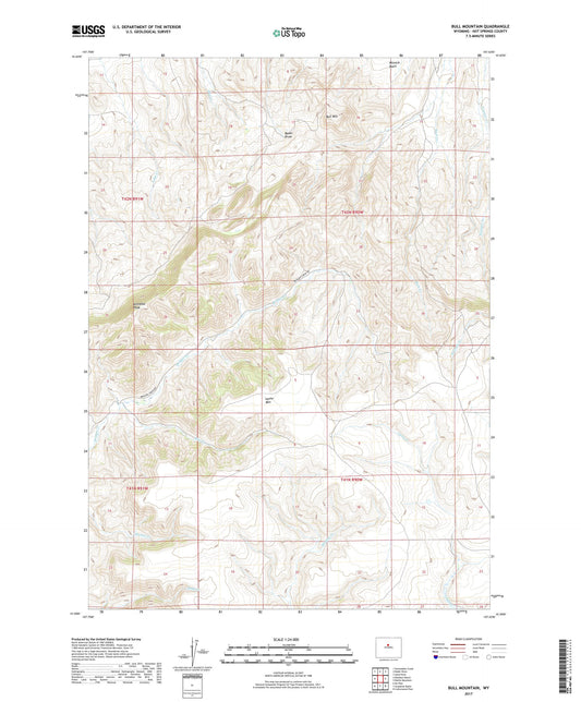 Bull Mountain Wyoming US Topo Map Image