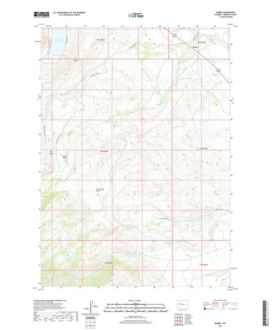 Burris Wyoming US Topo Map Image