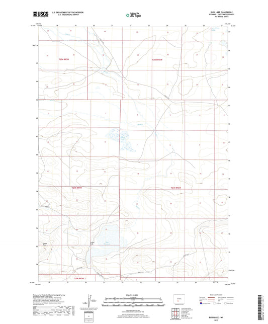 Bush Lake Wyoming US Topo Map Image