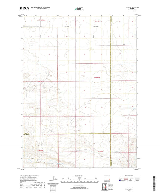 C S Ranch Wyoming US Topo Map Image