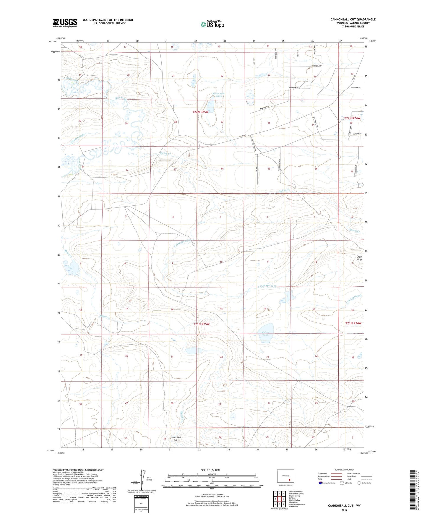 Cannonball Cut Wyoming US Topo Map Image
