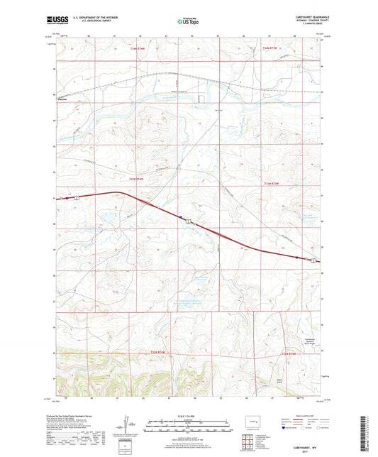 Careyhurst Wyoming US Topo Map Image