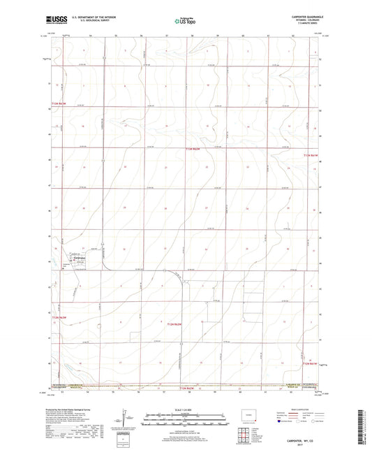 Carpenter Wyoming US Topo Map Image