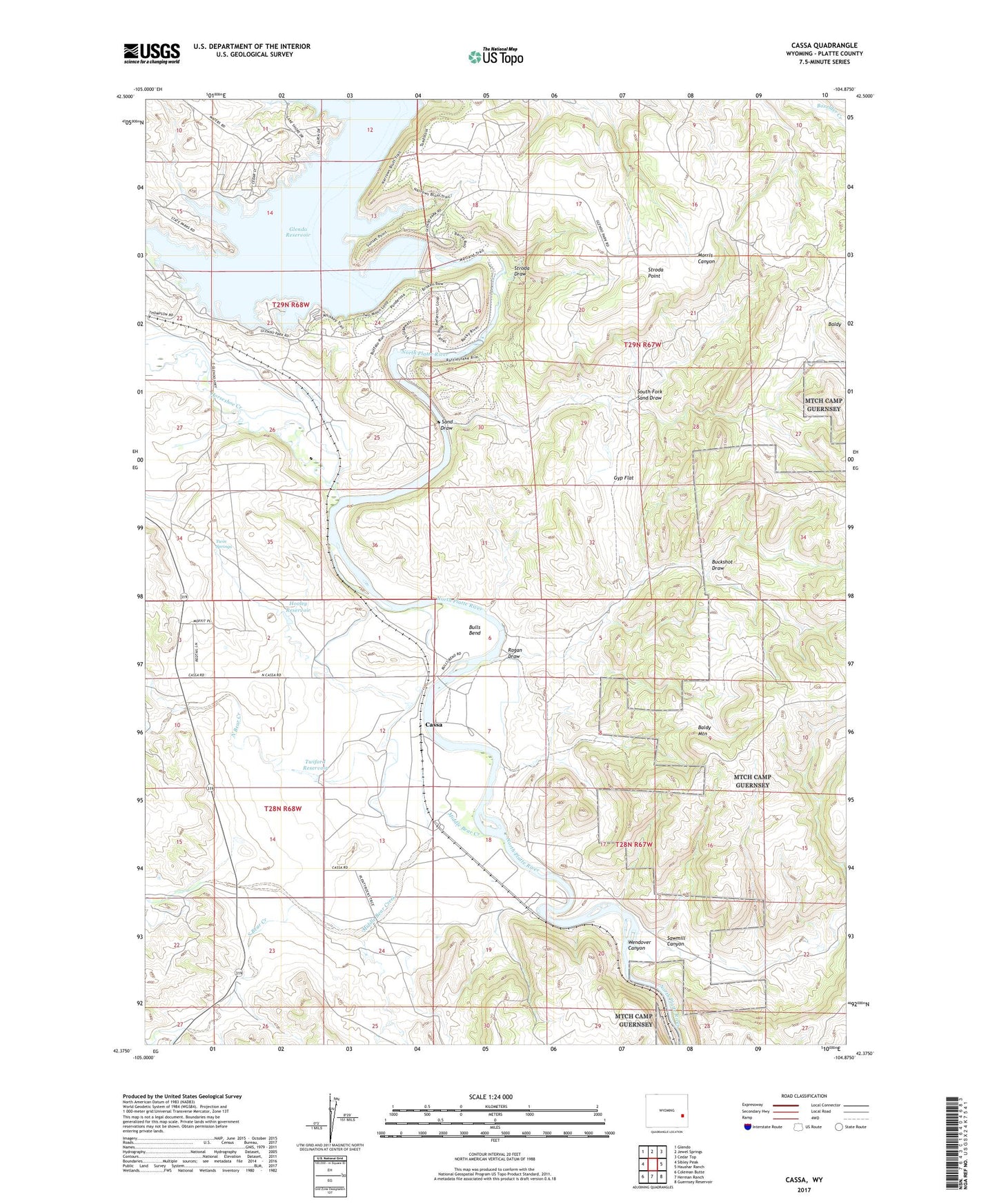 Cassa Wyoming US Topo Map Image