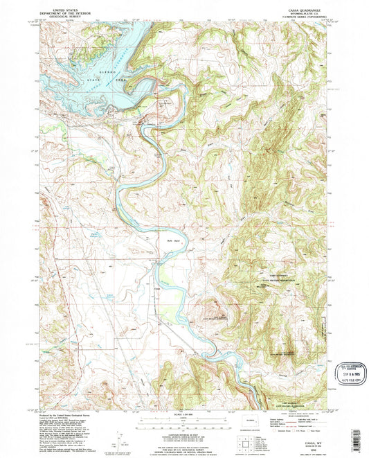Classic USGS Cassa Wyoming 7.5'x7.5' Topo Map Image