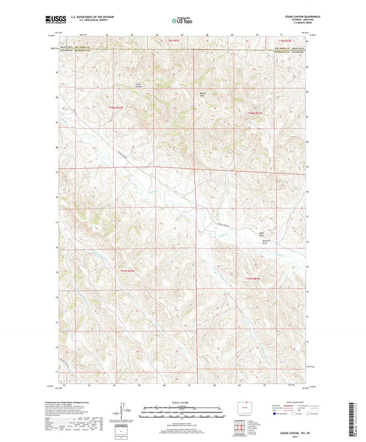 Cedar Canyon Wyoming US Topo Map Image