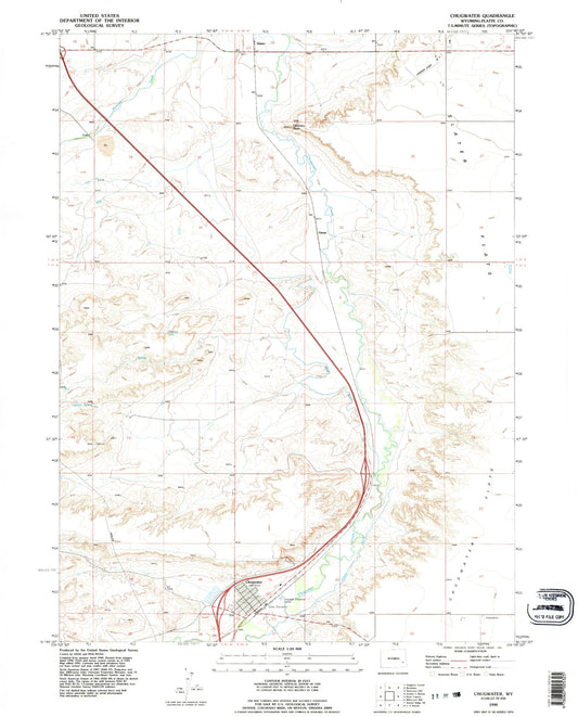 Classic USGS Chugwater Wyoming 7.5'x7.5' Topo Map Image