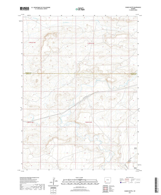 Church Butte Wyoming US Topo Map Image