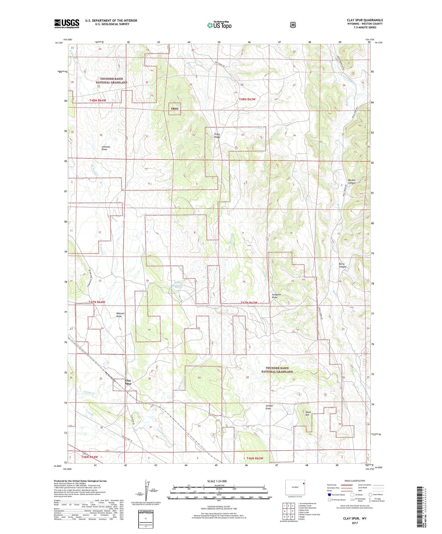 Clay Spur Wyoming US Topo Map Image