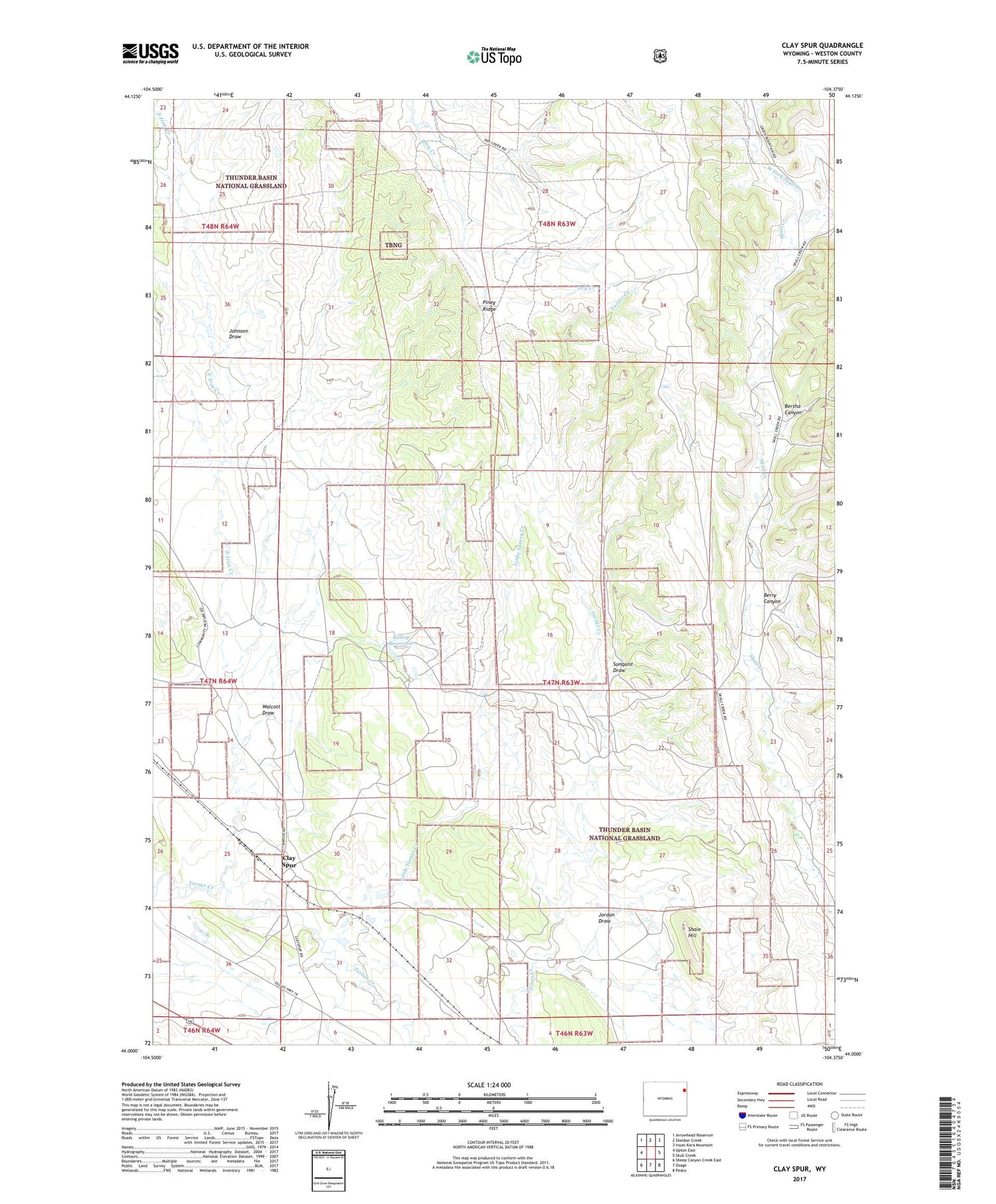 Clay Spur Wyoming US Topo Map Image