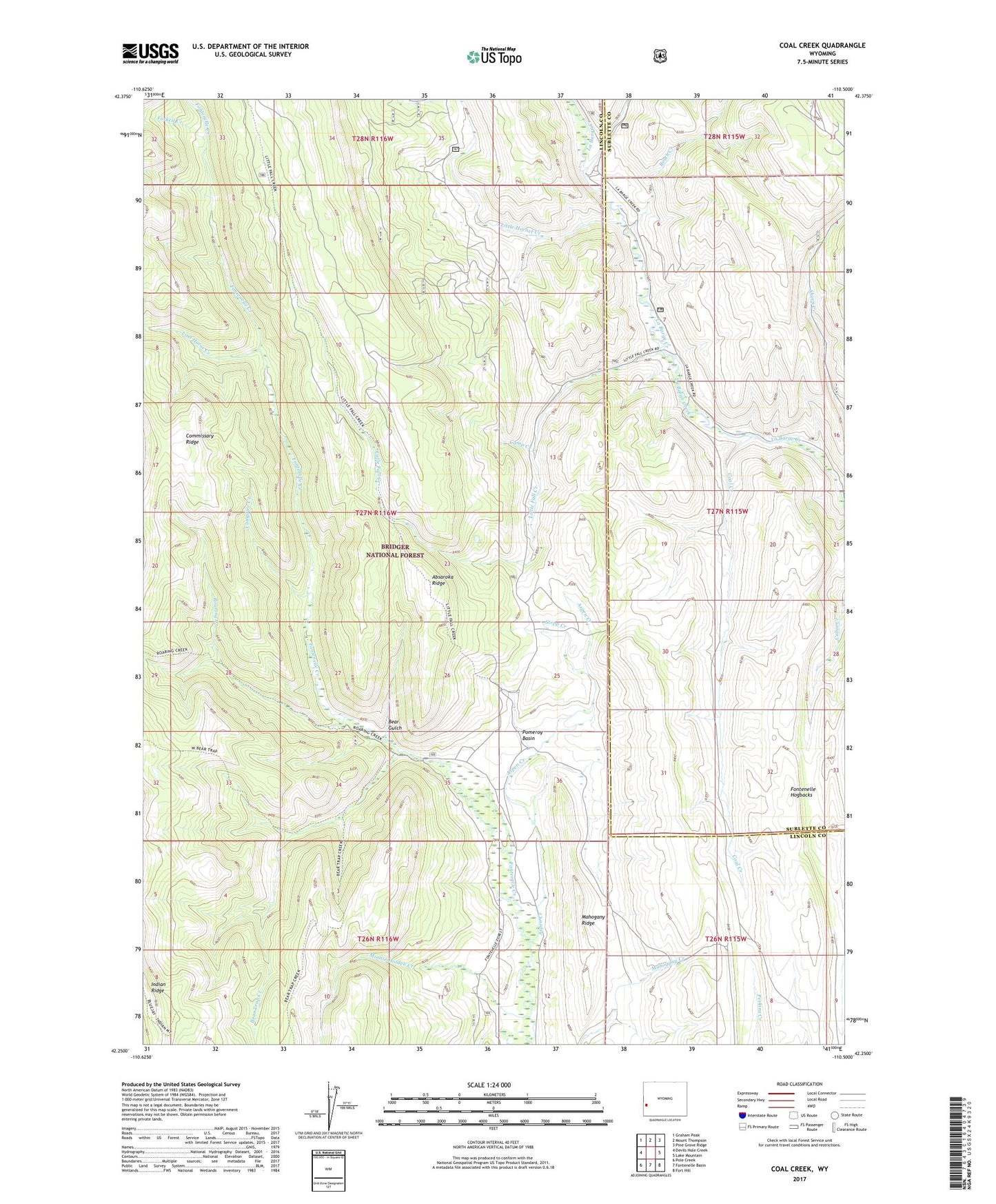 Coal Creek Wyoming US Topo Map Image