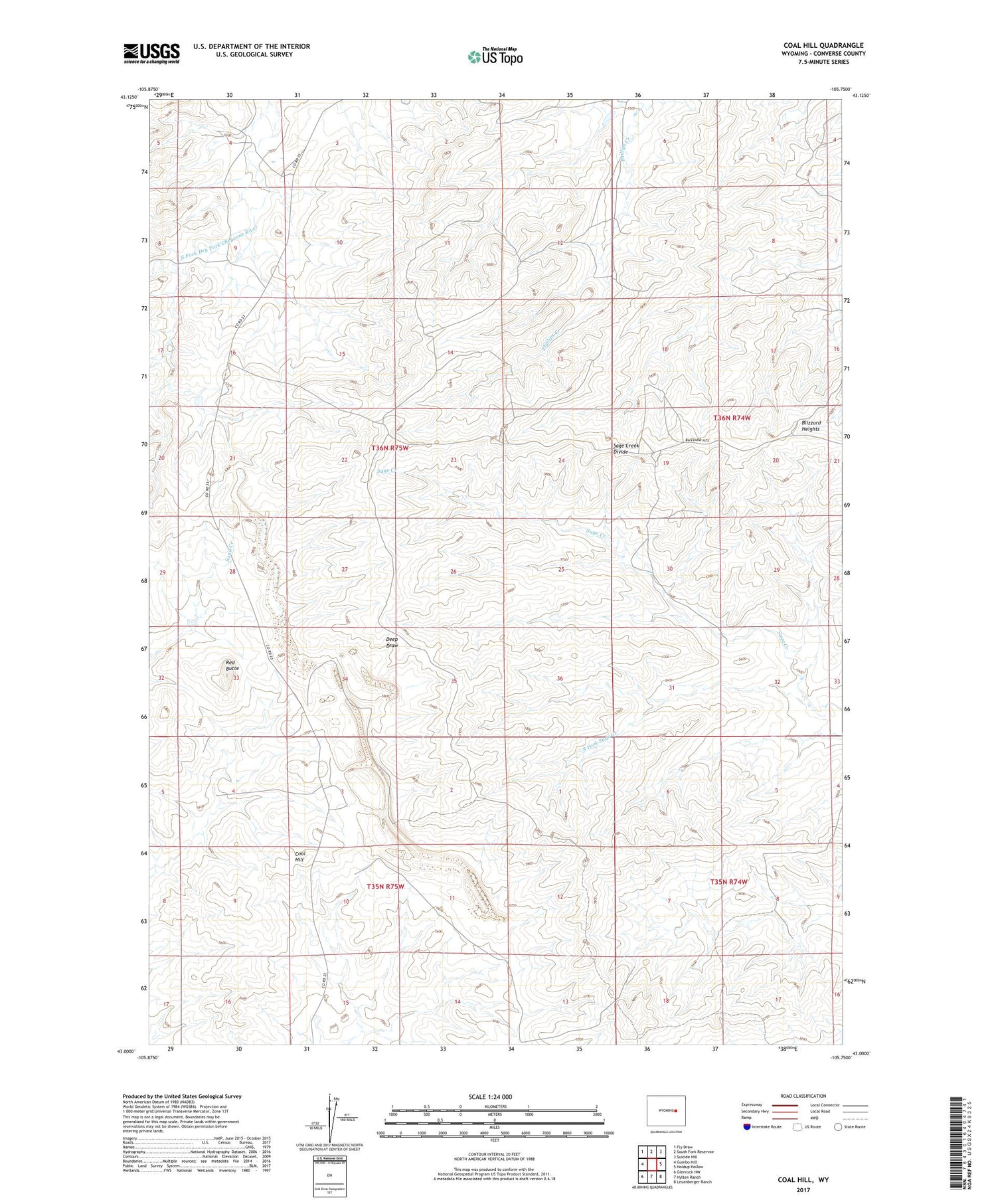 Coal Hill Wyoming US Topo Map Image