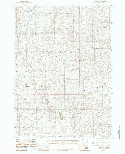 Classic USGS Coal Hill Wyoming 7.5'x7.5' Topo Map Image