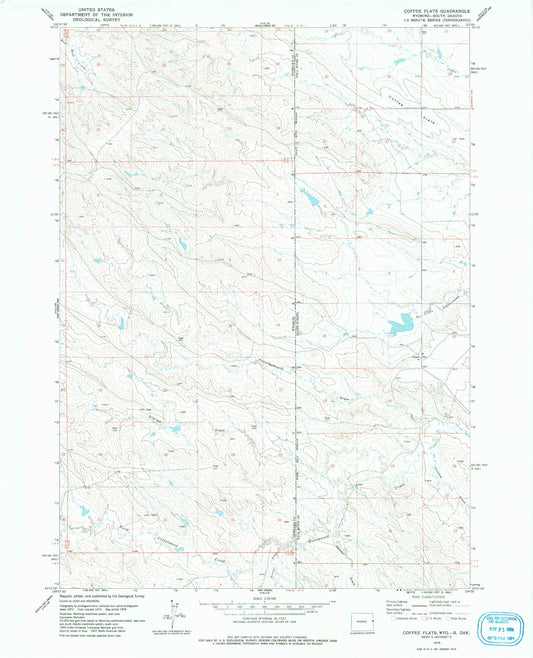 Classic USGS Coffee Flats South Dakota 7.5'x7.5' Topo Map Image