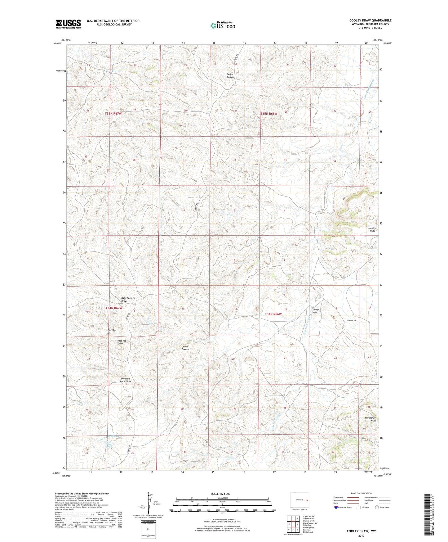 Cooley Draw Wyoming US Topo Map Image