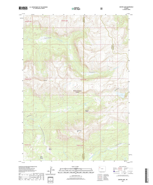 Crater Lake Wyoming US Topo Map Image
