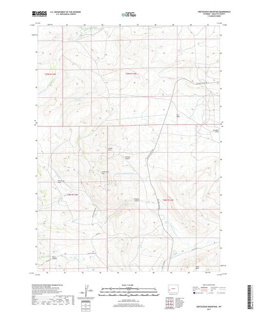 Cretaceous Mountain Wyoming US Topo Map Image