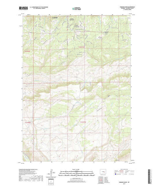 Crimson Dawn Wyoming US Topo Map Image