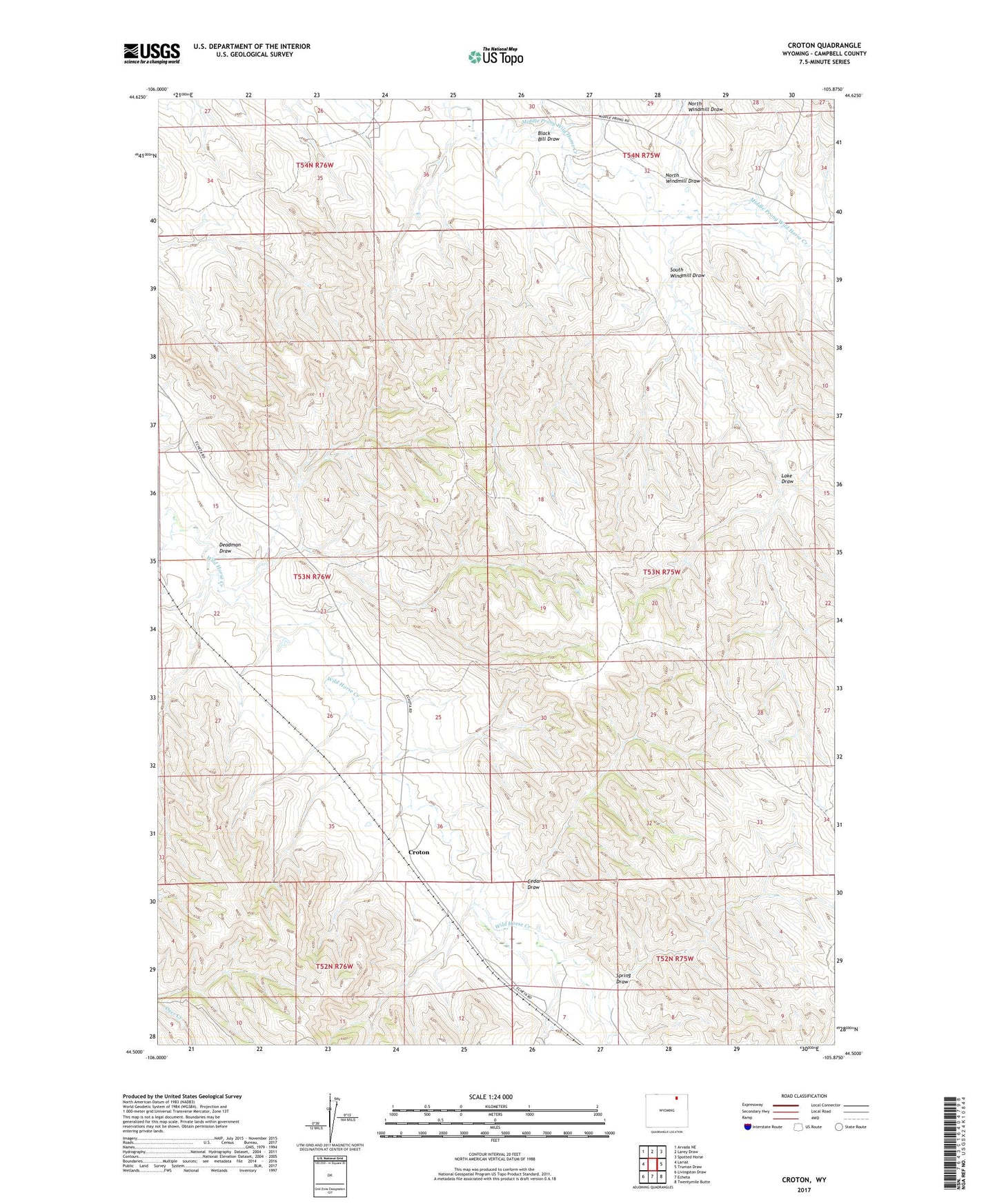 Croton Wyoming US Topo Map Image