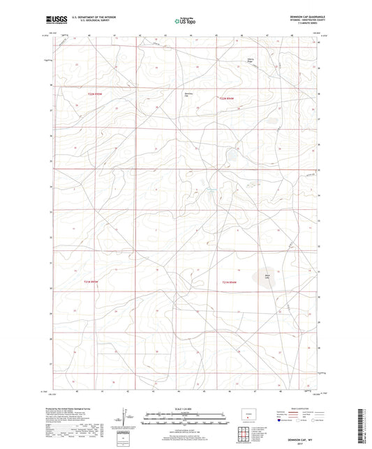 Dennison Cap Wyoming US Topo Map Image