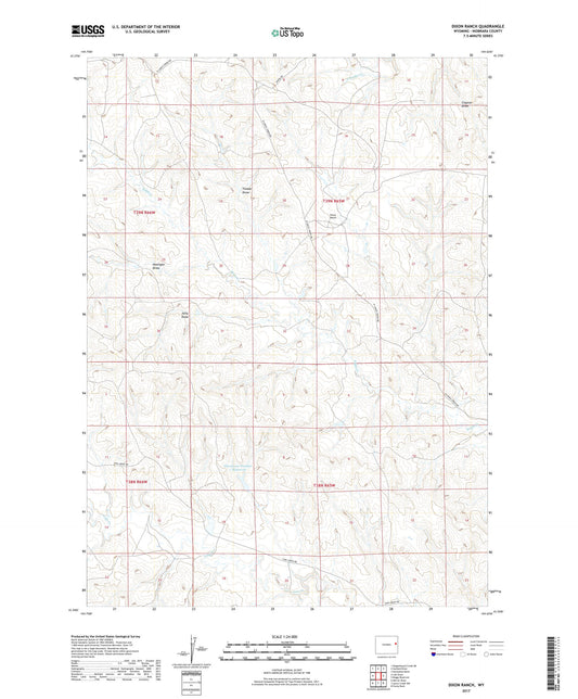 Dixon Ranch Wyoming US Topo Map Image