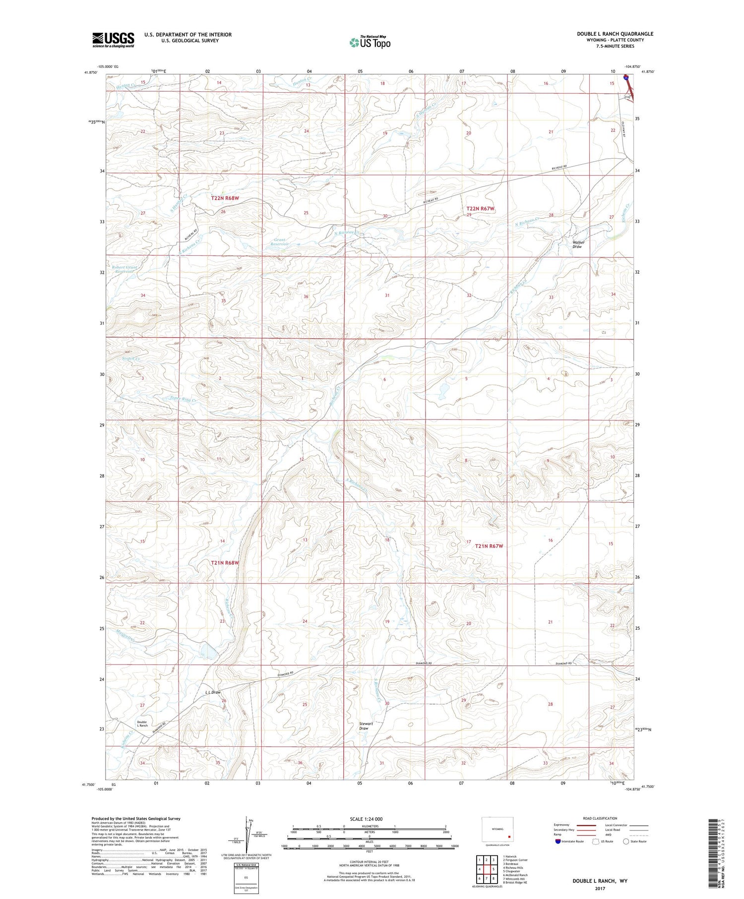 Double L Ranch Wyoming US Topo Map Image
