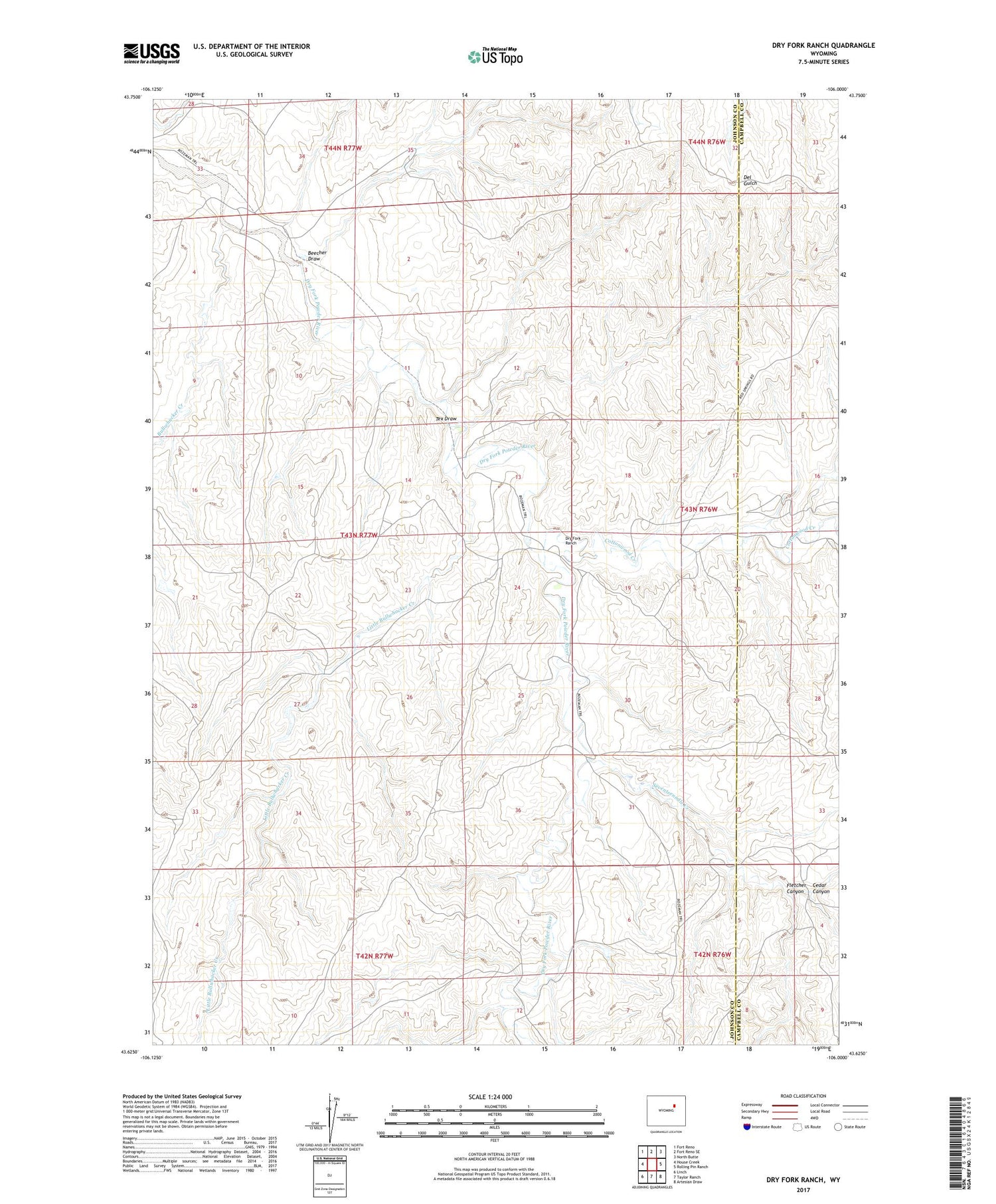 Dry Fork Ranch Wyoming US Topo Map Image