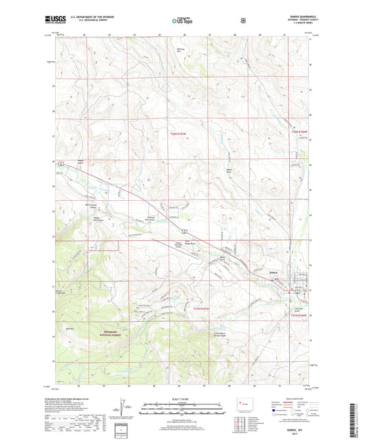 Dubois Wyoming US Topo Map Image