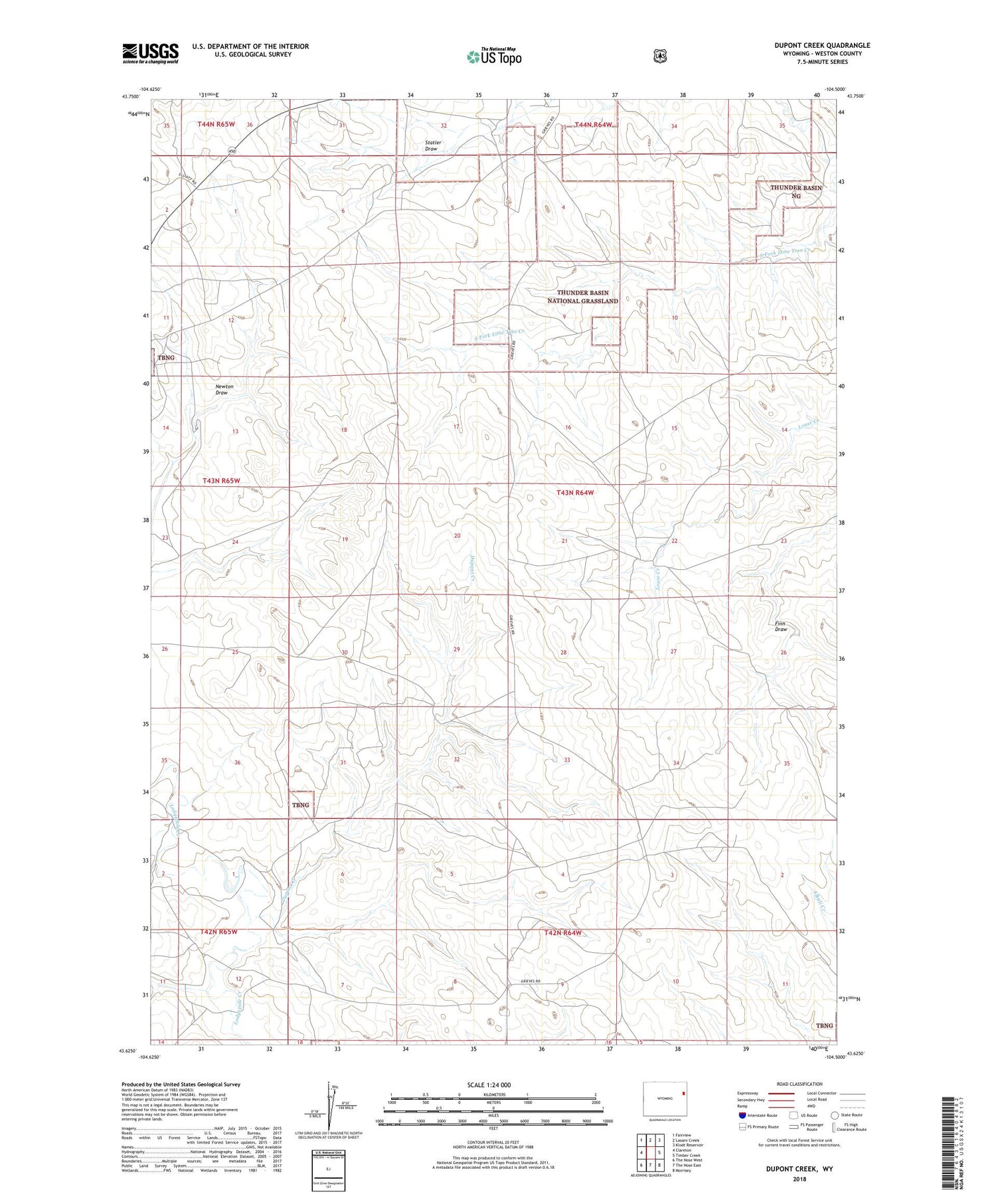 Dupont Creek Wyoming US Topo Map Image