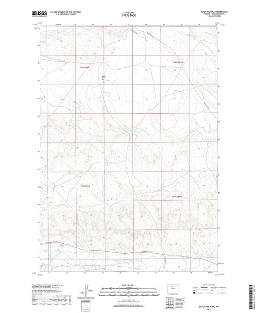 Dutch Nick Flat Wyoming US Topo Map Image