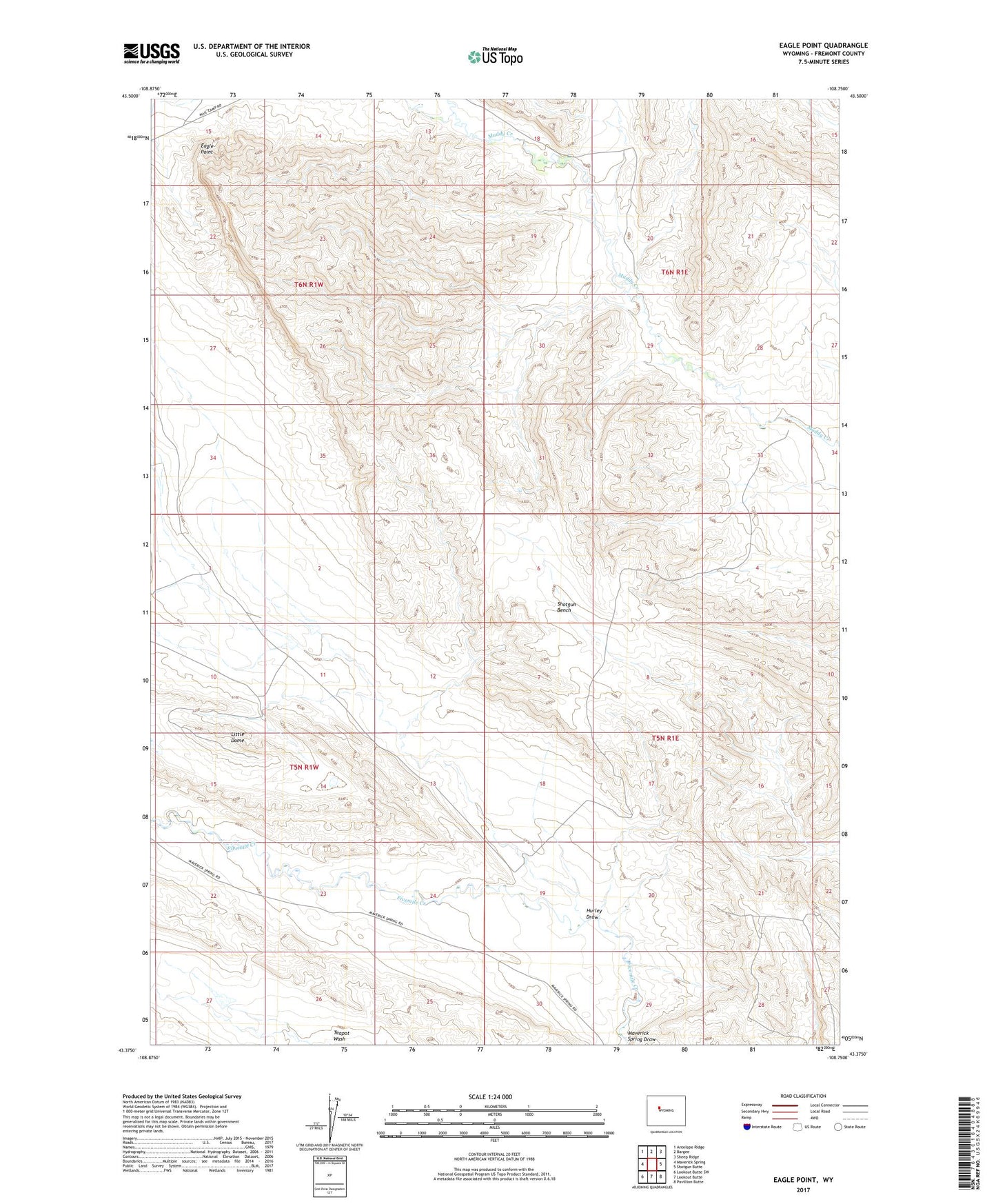 Eagle Point Wyoming US Topo Map Image