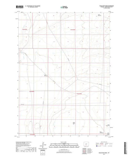 Eagles Nest Draw Wyoming US Topo Map Image