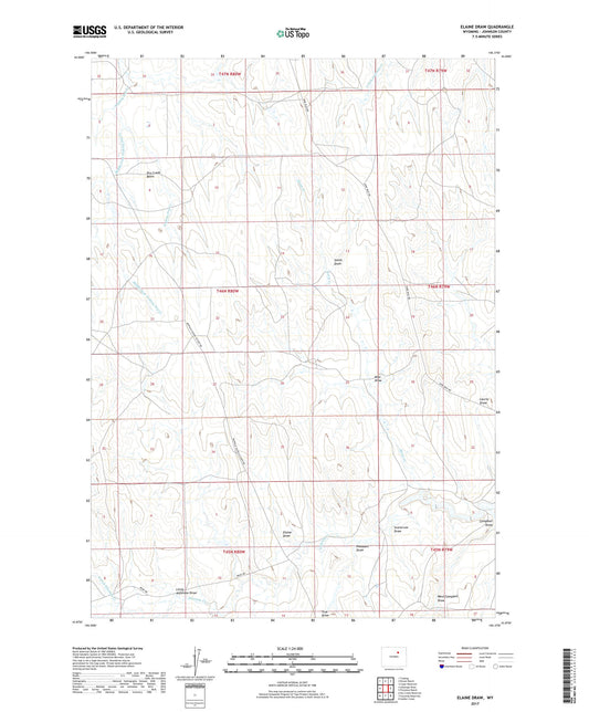 Elaine Draw Wyoming US Topo Map Image