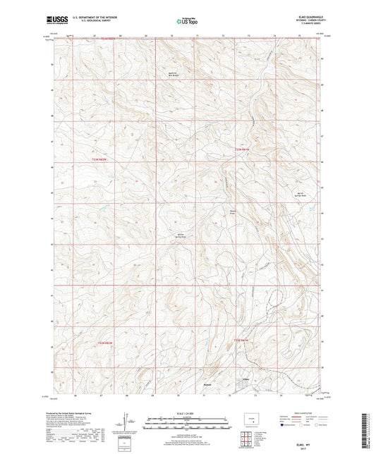 Elmo Wyoming US Topo Map Image