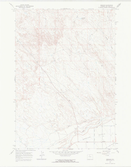 Classic USGS Emblem Wyoming 7.5'x7.5' Topo Map Image