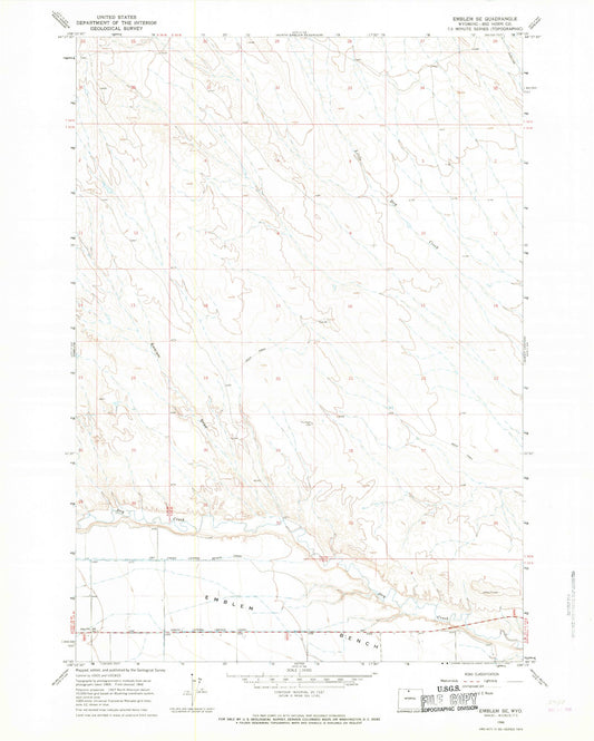 Classic USGS Emblem SE Wyoming 7.5'x7.5' Topo Map Image