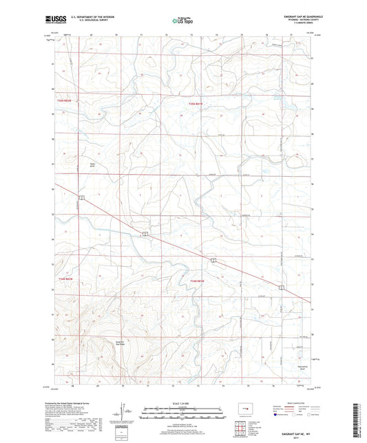 Emigrant Gap NE Wyoming US Topo Map Image