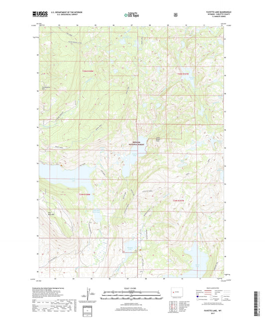 Fayette Lake Wyoming US Topo Map Image